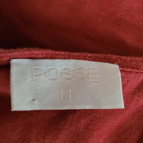 NWT POSSE DOT LINEN CUTOUT DRESS IN JAM RED - Picture 11 of 12
